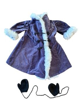 American Girl Samantha Holiday Coat Mittens Purple Retired 2004 18in Doll